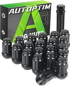 M12x1.5 Spline Lug Nuts - Replacement for Honda Accord CRV Civic Pilot Chevy Impala Malibu Acura Aftermarket Wheel, Black 20pc 6 Point Closed End Short Nuts with 1 Socket Key