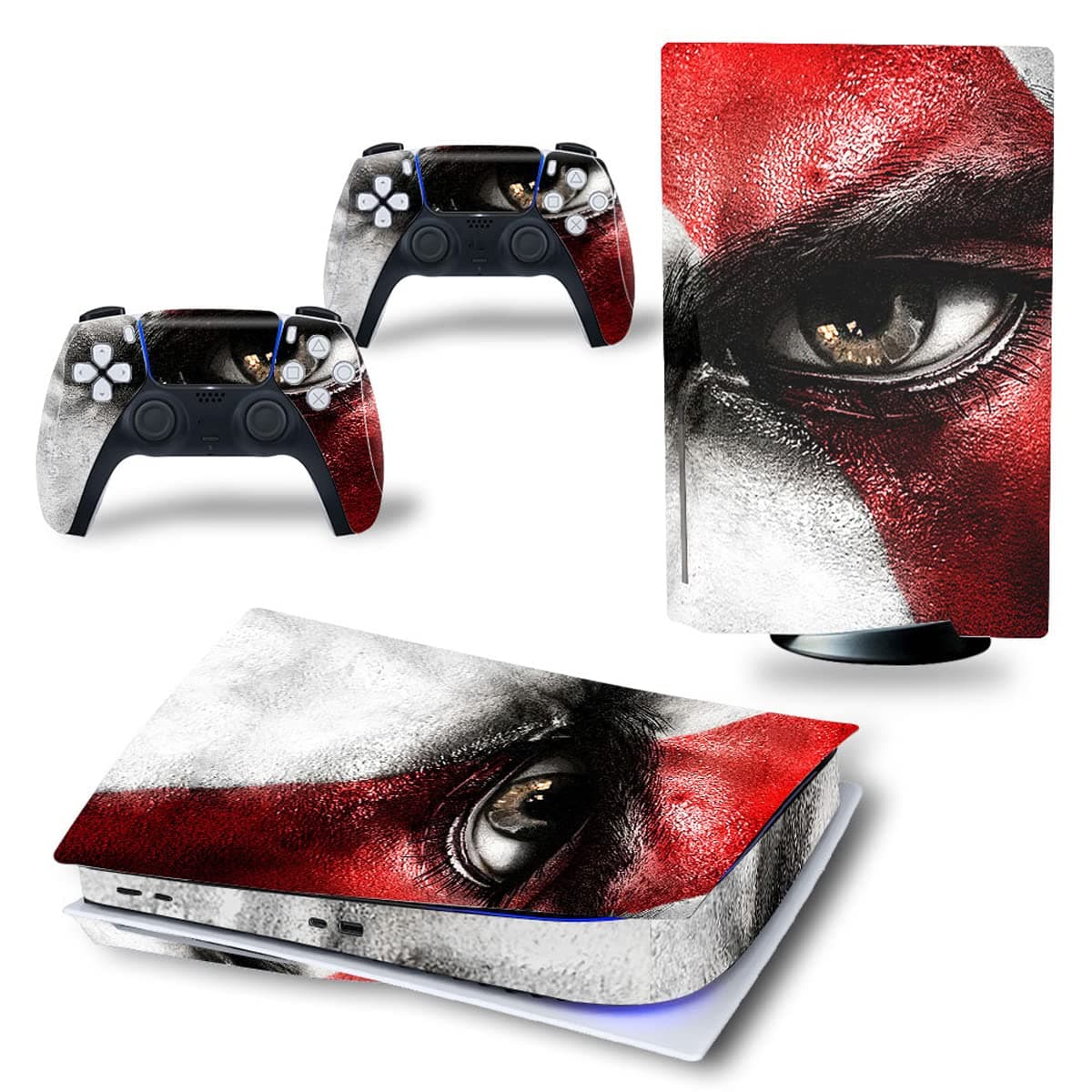 LIZVISION PS5 Console and Controllers Skins for Playstation 5 CD Version, PS5 Console and Controllers Skin Vinyl Sticker Decal Cover - Eyes