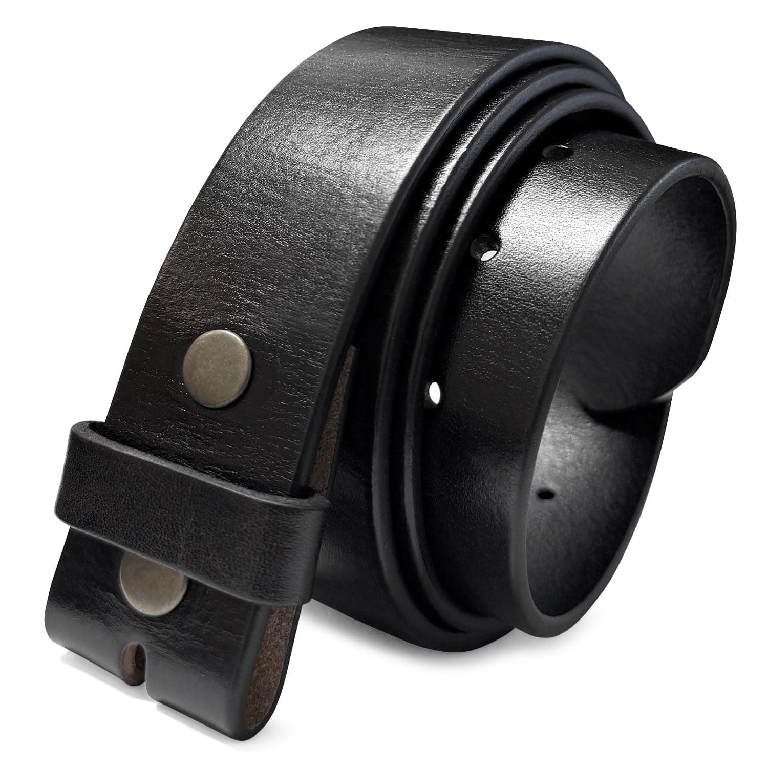 100% One-Piece Full Grain Leather Belt Straps with No Slot Hole/Slot Hole/Heavy-Duty, Multi Options 1-1/2" (38mm) Wide