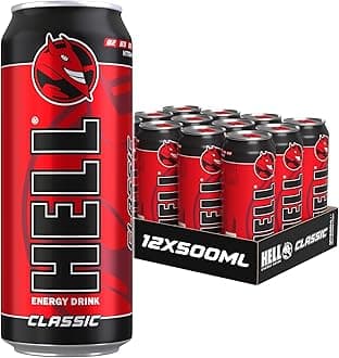 Energy Drink Classic Flavour | 12 x 500ml Cans Multipack | 32mg/100ml Caffeine | Contains Vitamins B2 B3 B5 B6 B12 | Preservative Free | Vegan | Reduce Fatigue & Boost Energy