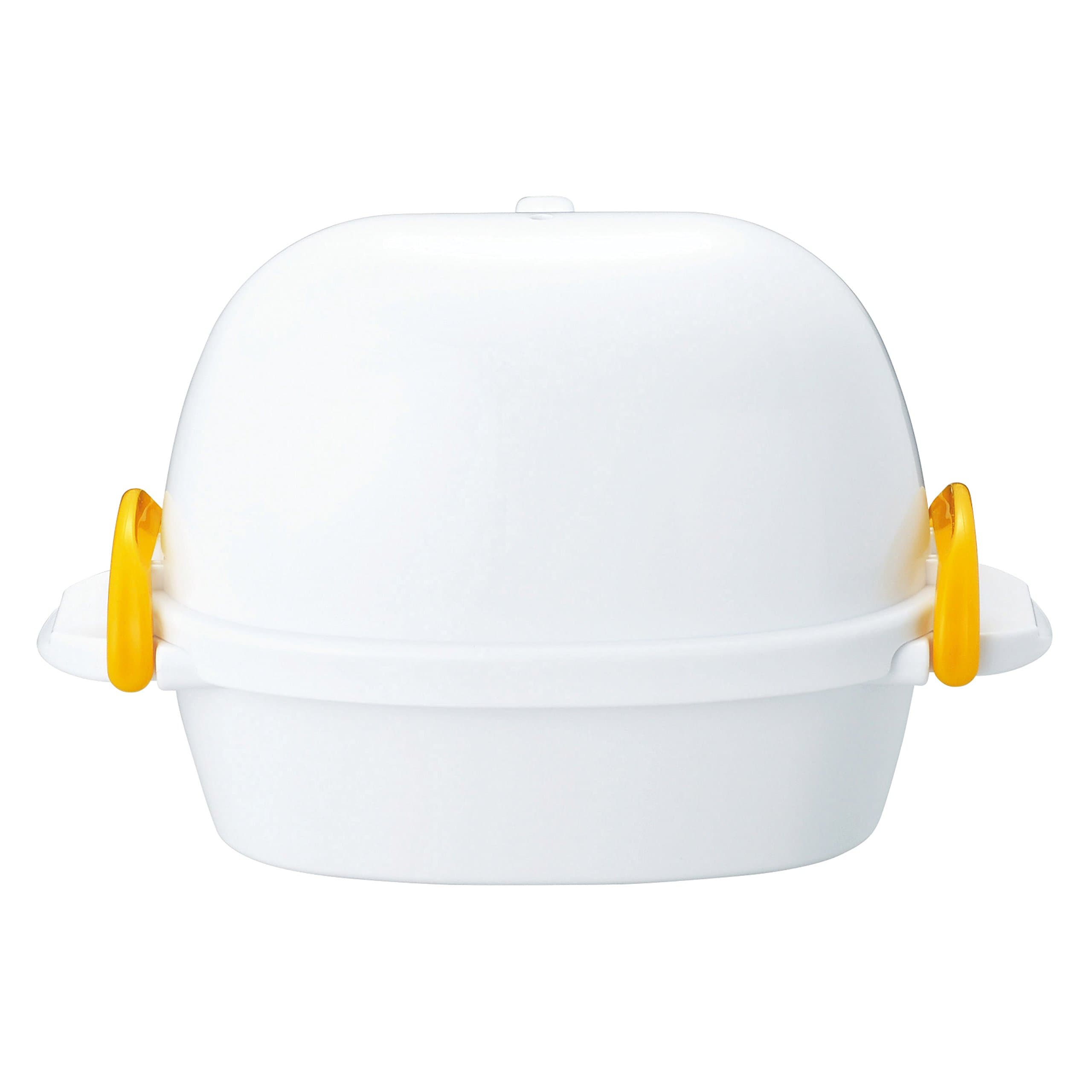 Akebono Sangyo RE-277 Boiled Egg Container, 2 Pieces, Approx. Total Width 6.6 x Depth 4.0 x Height 4.1 inches (16.8 x 10.1 x 10.5 cm), Made in Japan RE-277 White