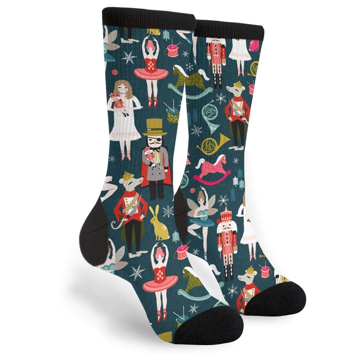 Unisex Fun Novelty Crazy Crew Socks Nutcracker Ballet Xmas Dance Dress Socks