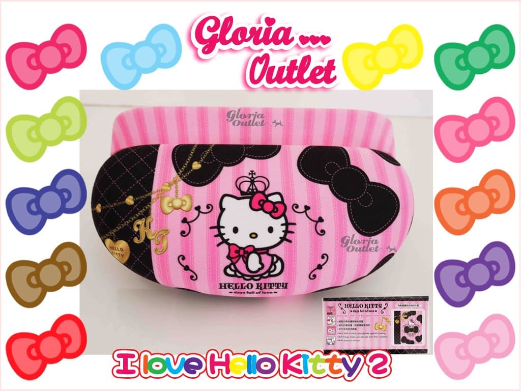 Hello Kitty Authentic Sanrio Cleaning Cloth + Large Hard Case for Sunglasses