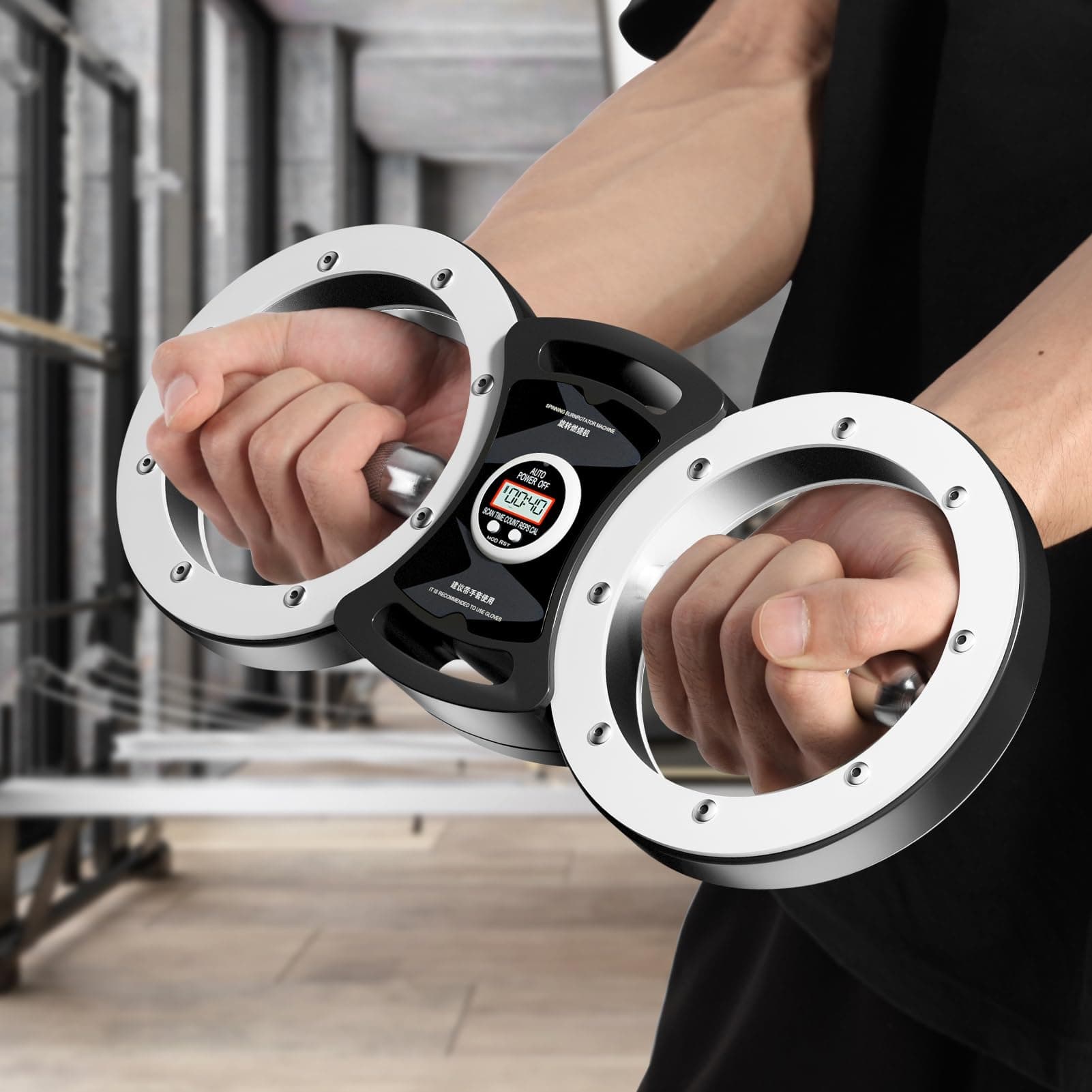 Rotator Burn Machine, Forearm Strength Trainer, Grip Strength Trainer, Arm Workout Equipment for Men and Women, 360 Degree Rotating 12 Pounds Arm and Shoulder Strength Training White