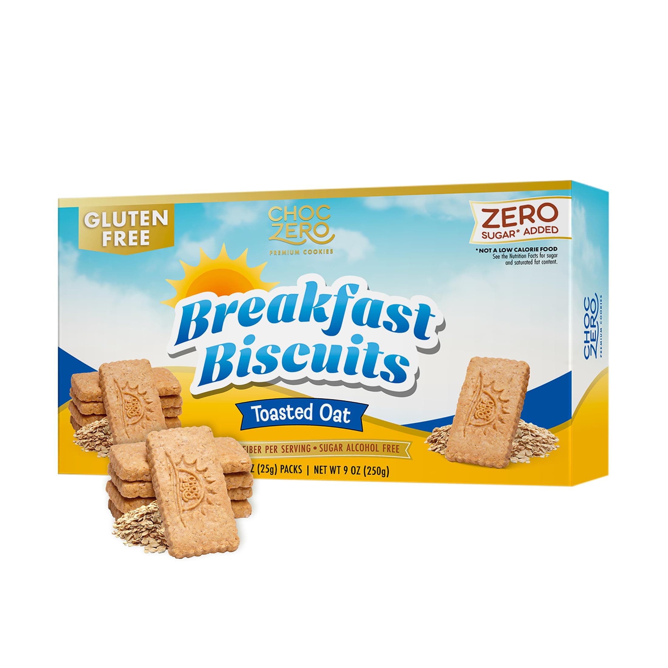 Toasted Oat Breakfast Biscuits – No Added Sugar, Keto & Gluten Free High Fiber Snack Cookies, 30 Per Box (9 oz)