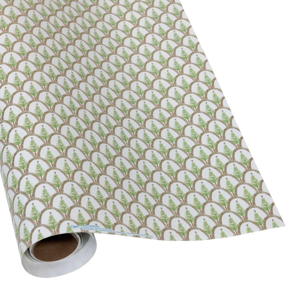 Caspari Deco Christmas Gold Gift Wrap - One Roll