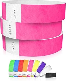 WristCo Neon Pink Tyvek Wristbands for Events – 600 Count – Tamper-Proof Design & Fluorescent Color Prevent Reuse – Premium-Grade Bracelets for Hospital & Medical ID, Party & VIP Identification