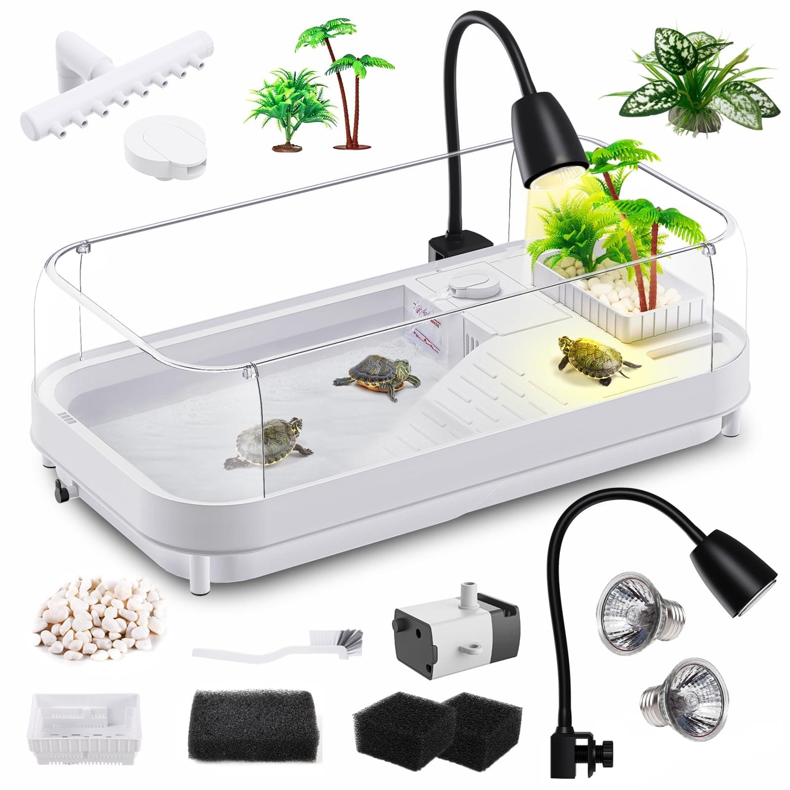 MoonOrange Large Turtle Tank Kit with Black Lamp