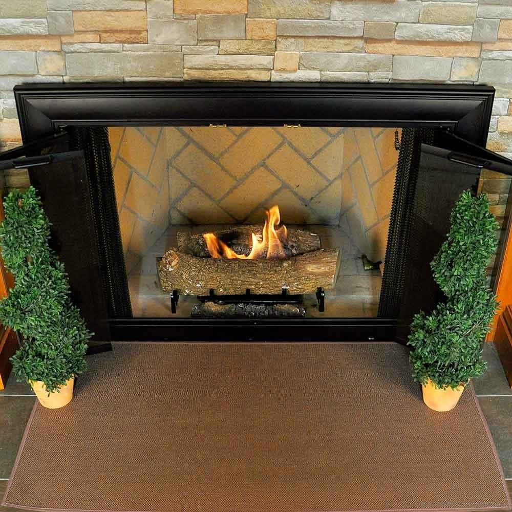 BAC Fireside Distributors, Inc 4' Rectangle Brown Guardian Fireplace Rug