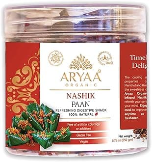 Aryaa Organic Nashik Paan l 8.75oz (250gm) Herbal Tea & Digestive Snack | | Shredded l 100% Natural, Vegan, Gluten-Friendly | Sound-Infused, Non-GMO | Authentic Indian Delight | Edible Tea