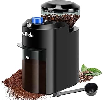 Wancle Electric Burr Coffee Grinder - Adjustable with 28 Precise Grind Settings for 12 Cups - Professional Coffee Bean Grinder (Plastic, Black+Blue)