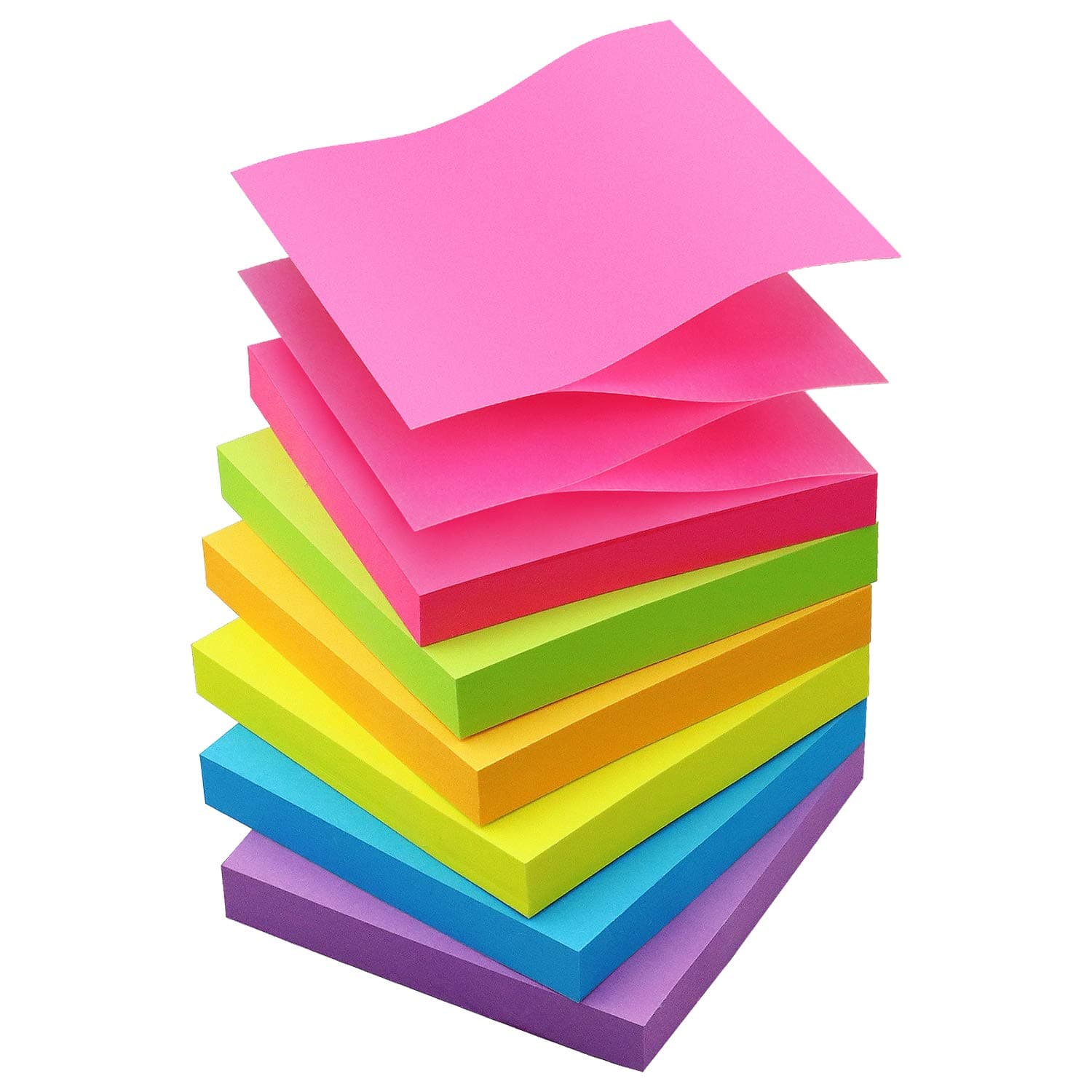 Sticky Notes 3x3 Pop Up Self-Stick Notes Pads with 6 Bright Colors, Easy to P...