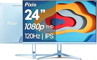 Pixio PX246 Wave Blue 24 inch 120Hz Refresh Rate FHD 1080p Resolution IPS Panel 4ms GTG Response Time Gaming Monitor with Adaptive Sync