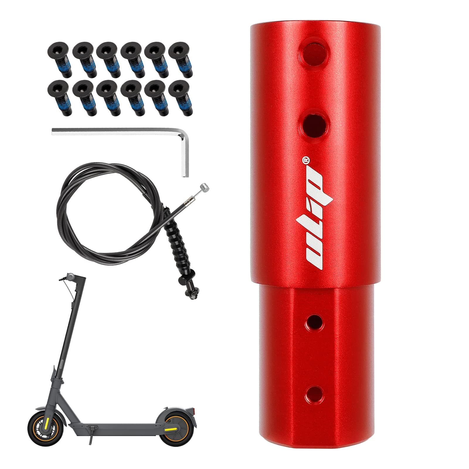 ulipFront Pole Extension Tube for Electric Scooter Riser Adjustable Stem to Increase Height Accessories for Segway Ninebot Max G30 G30D G30LP G30E