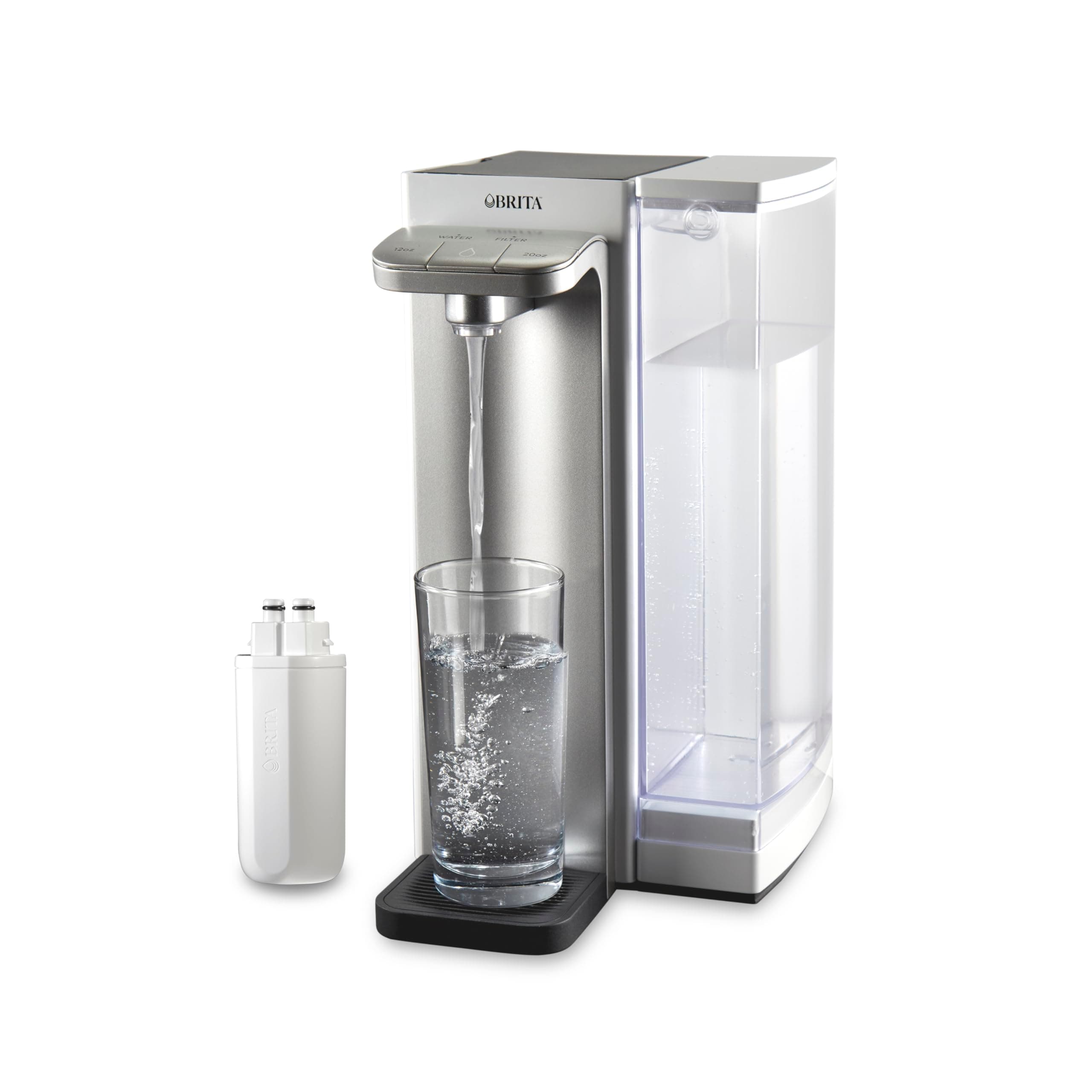 Hub Instant Powerful Countertop Water Filter System, 12 Cup Water Reservoir, Includes 6 Month Carbon Block Filter, White, 87340
