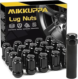 MIKKUPPA M12x1.25 Lug Nuts - Replacement for 1993-2022 Nissan Altima, 1988-2022 Nissan Maxima, 1997-2023 Subaru Forester Aftermarket Wheel 20pcs Black Closed End Lug Nuts