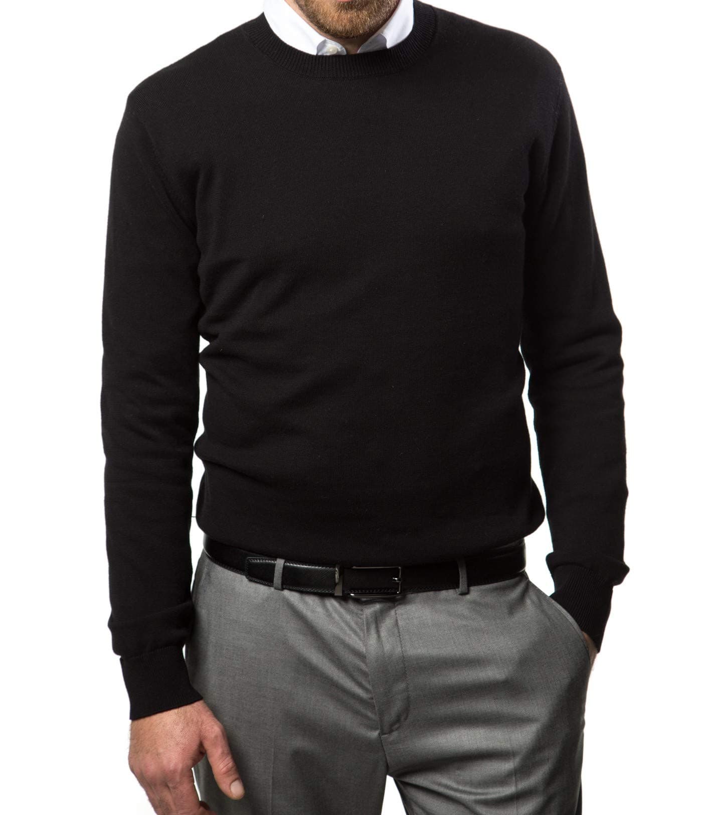 Marino Cotton Sweaters for Men - Lightweight Crewneck Men’s Pullover