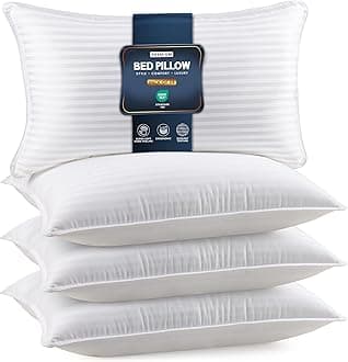 Bed Pillows King Size Set of 4 (White), Down Alternative Pillows for Sleeping, Cooling Hotel Quality Pillow Set for Back, Stomach or Side Sleepers