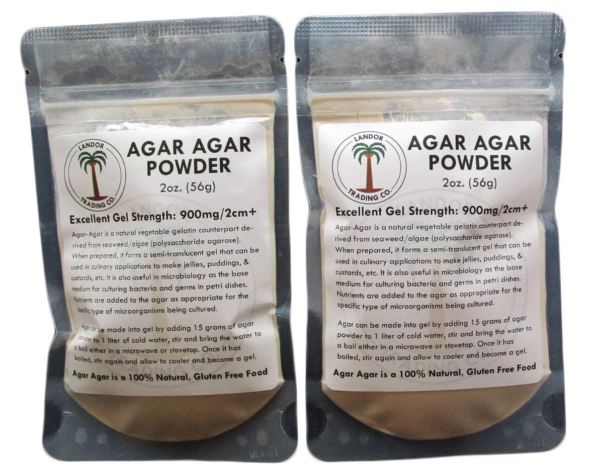 Agar Agar Powder 2 Ounces (2 pack) - Excellent Gel Strength