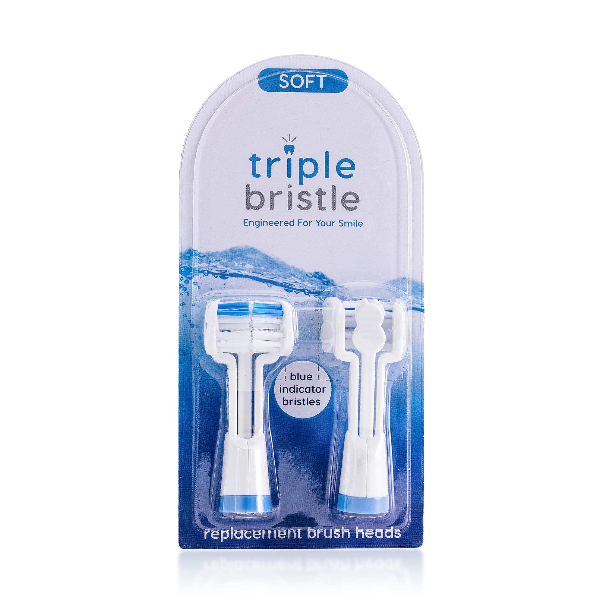 Triple Bristle Replacement Brush Heads - Fits Triple Bristle Brand Sonic Toothbrush - NEW Now With.