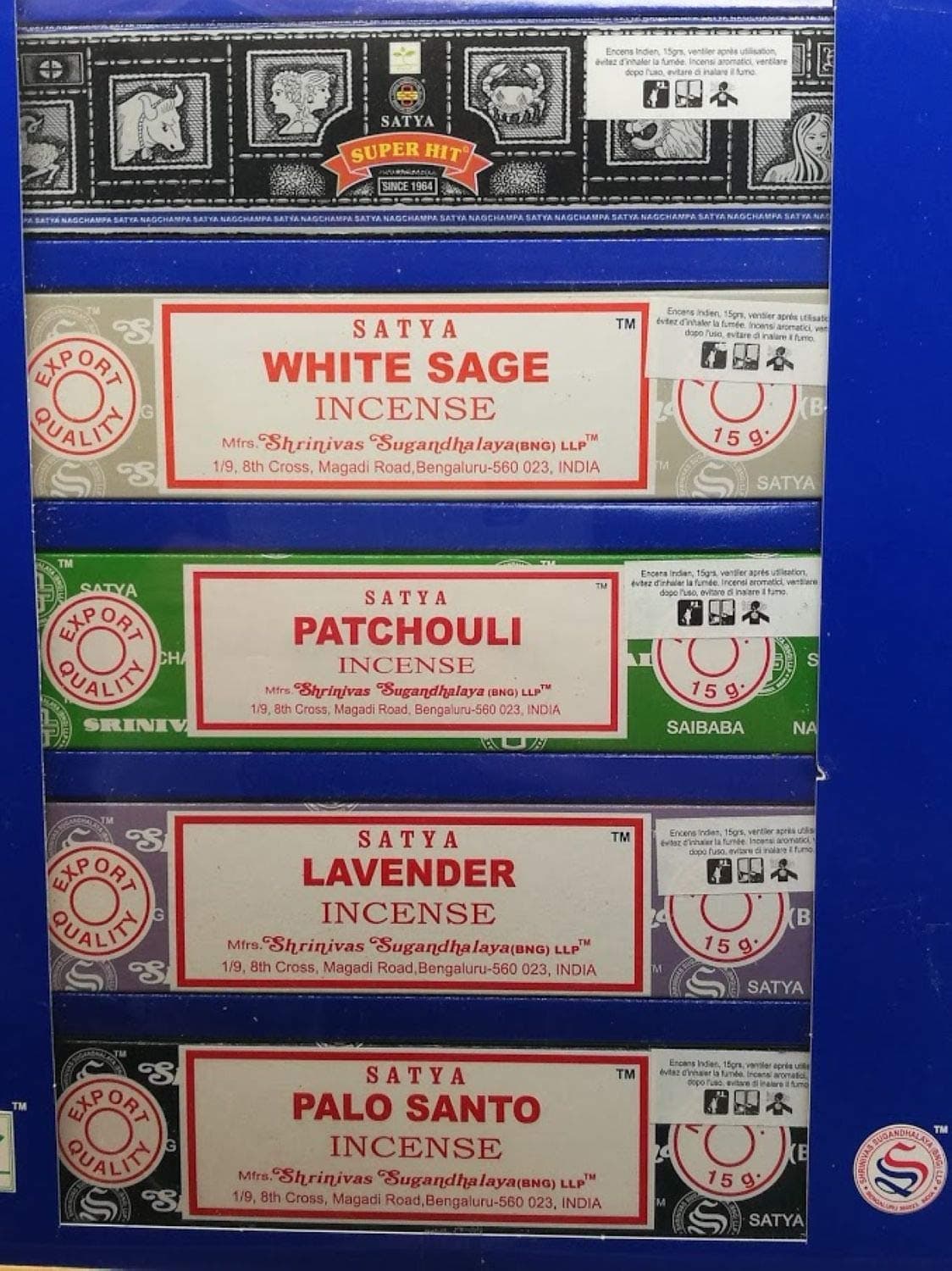Satya Assorted Incense Gift Pack | Nag Champa | Super Hit | White Sage | Patchouli | Lavender | Palo Santo