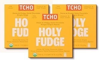 TCHO Holy Fudge 75% Dark Chocolate Bars (3 pack) | Single Origin, Plant Based, Organic & Fair Trade | Non GMO, Non-Dairy, Vegan, Soy Free (2.1oz each)