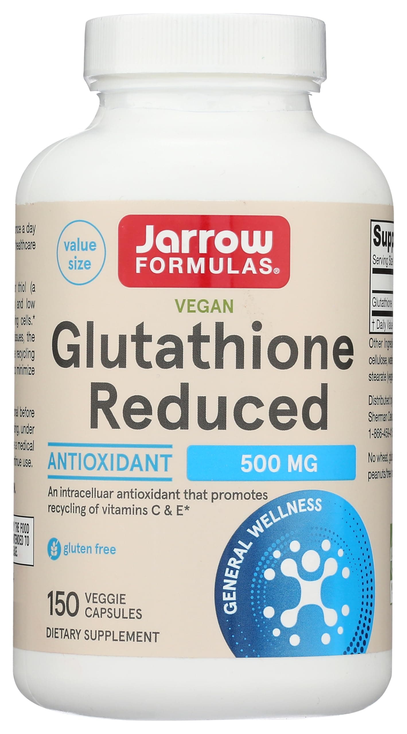 Glutathione Reduced, 500mg - 150 vcaps