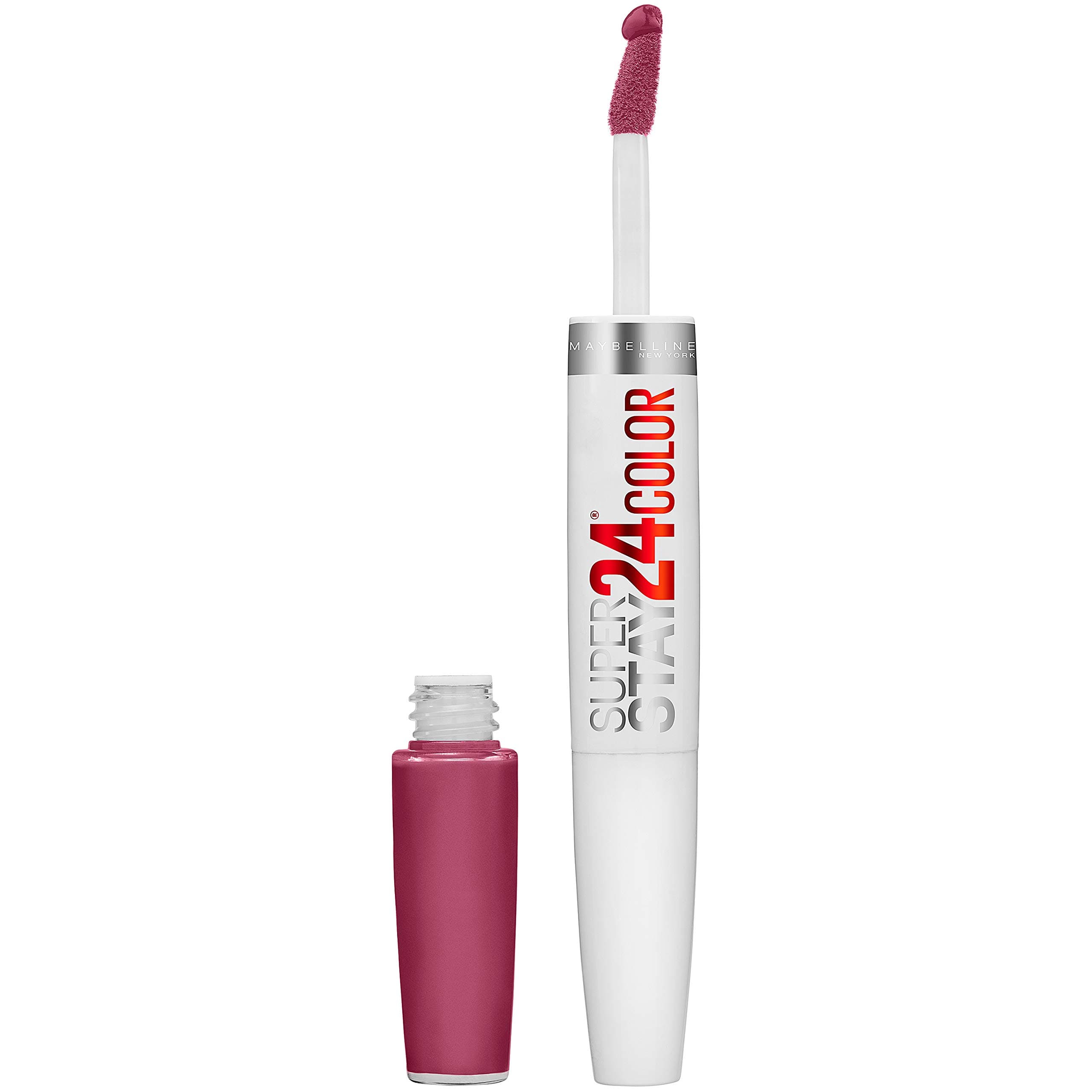 Super Stay 24, 2-Step Liquid Lipstick Makeup, Long Lasting Highly Pigmented Color with Moisturizing Balm, Relentless Ruby, Ruby Red, 1 Count