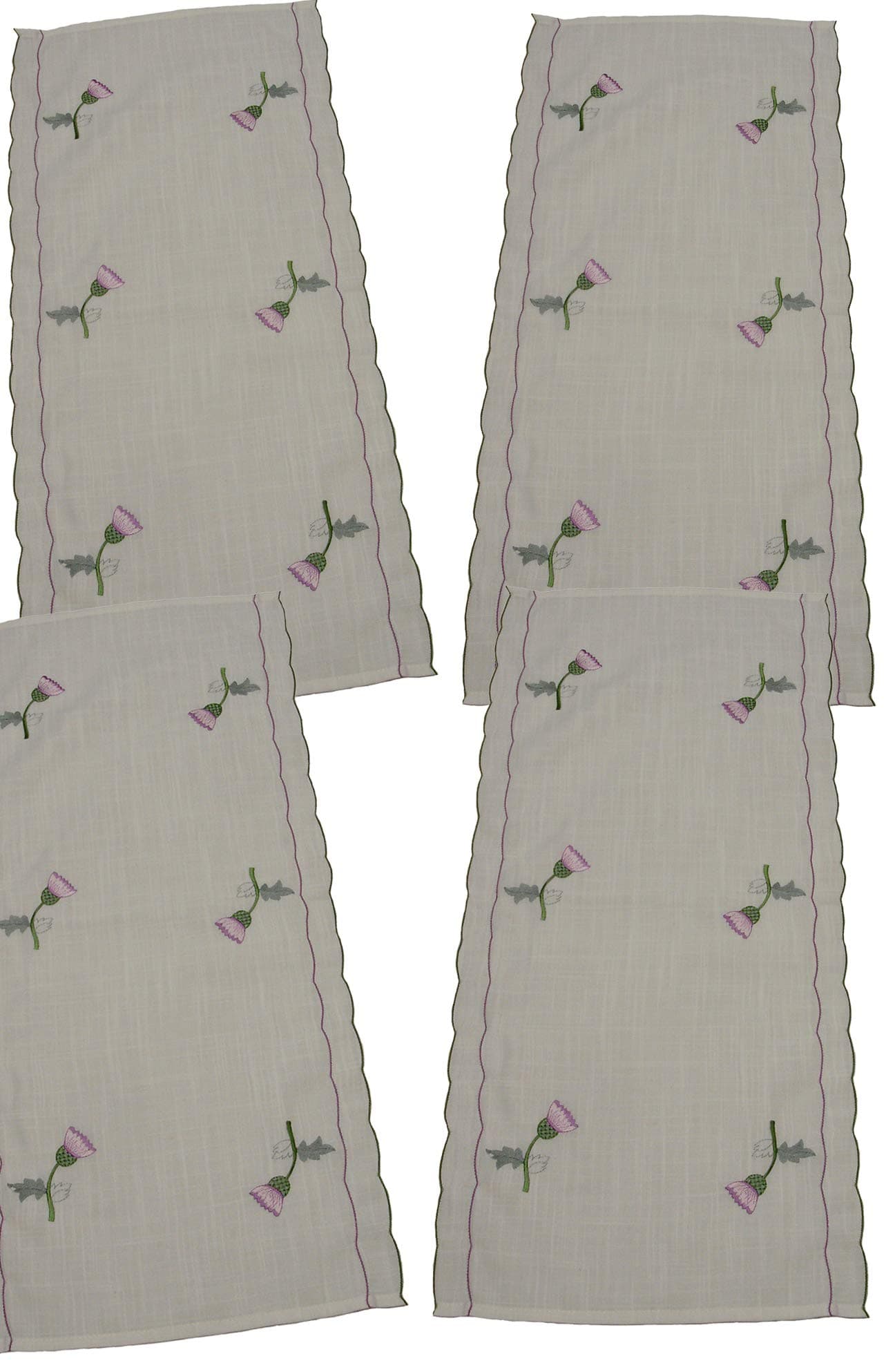 GiftsScotland.com Pack of 4 Plain Light Green Chair Back Covers Head Rest Protection Antimacassars Overlocked Edge Finish