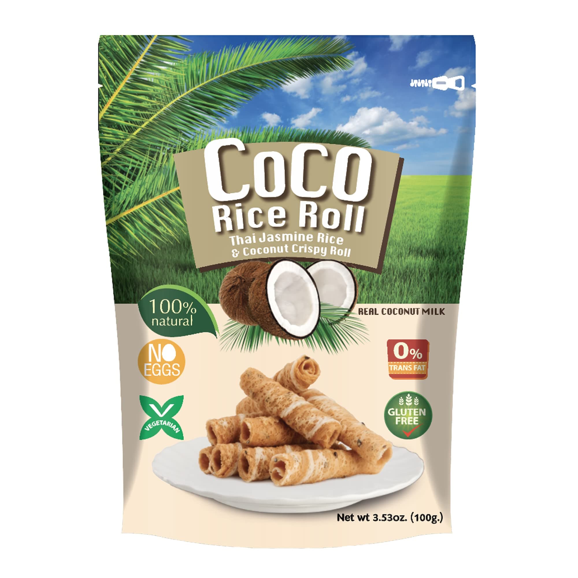 Coco Rice Roll Snack Coconut Flavour - 100g