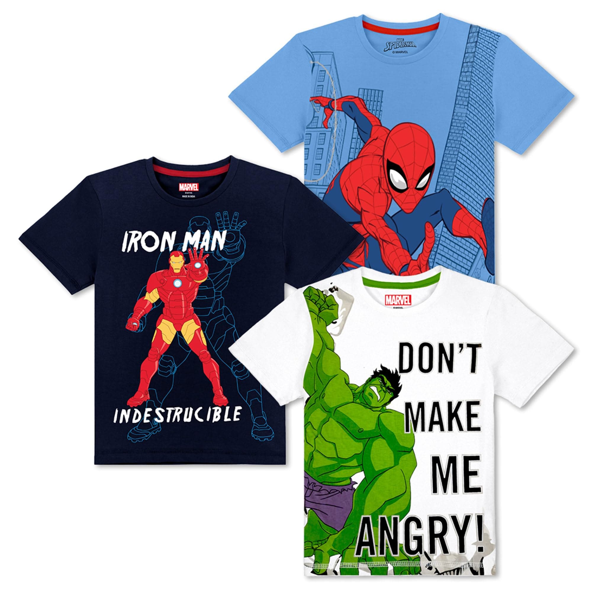 KidsvillePrinted Marvel Comics Multicolor Tshirt for Boys
