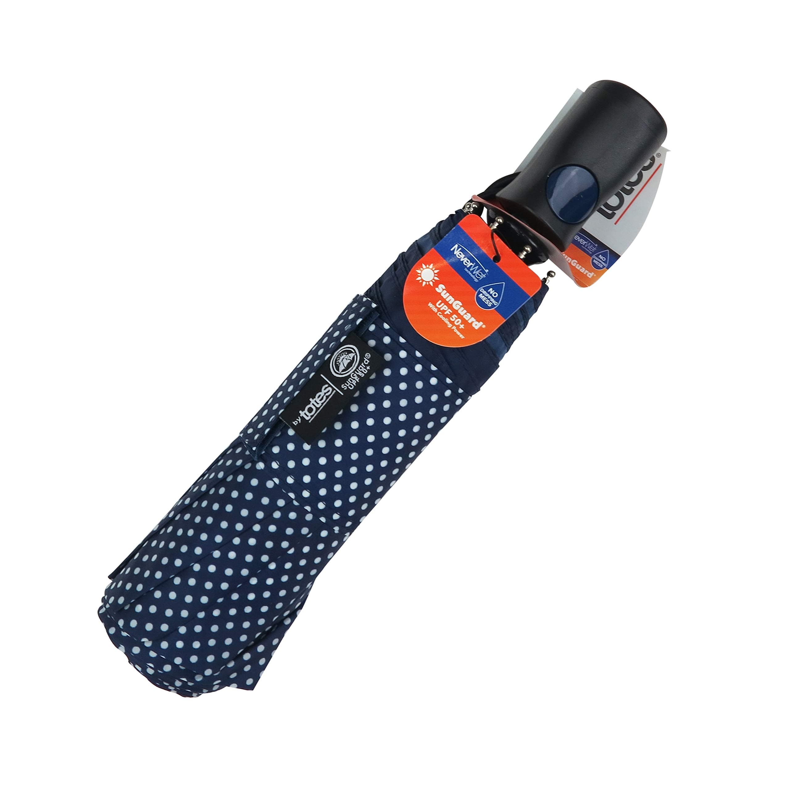 TOTES MINI AUTO OPEN TITAN TECH W NEVERWET UMBRELLA (Blue)
