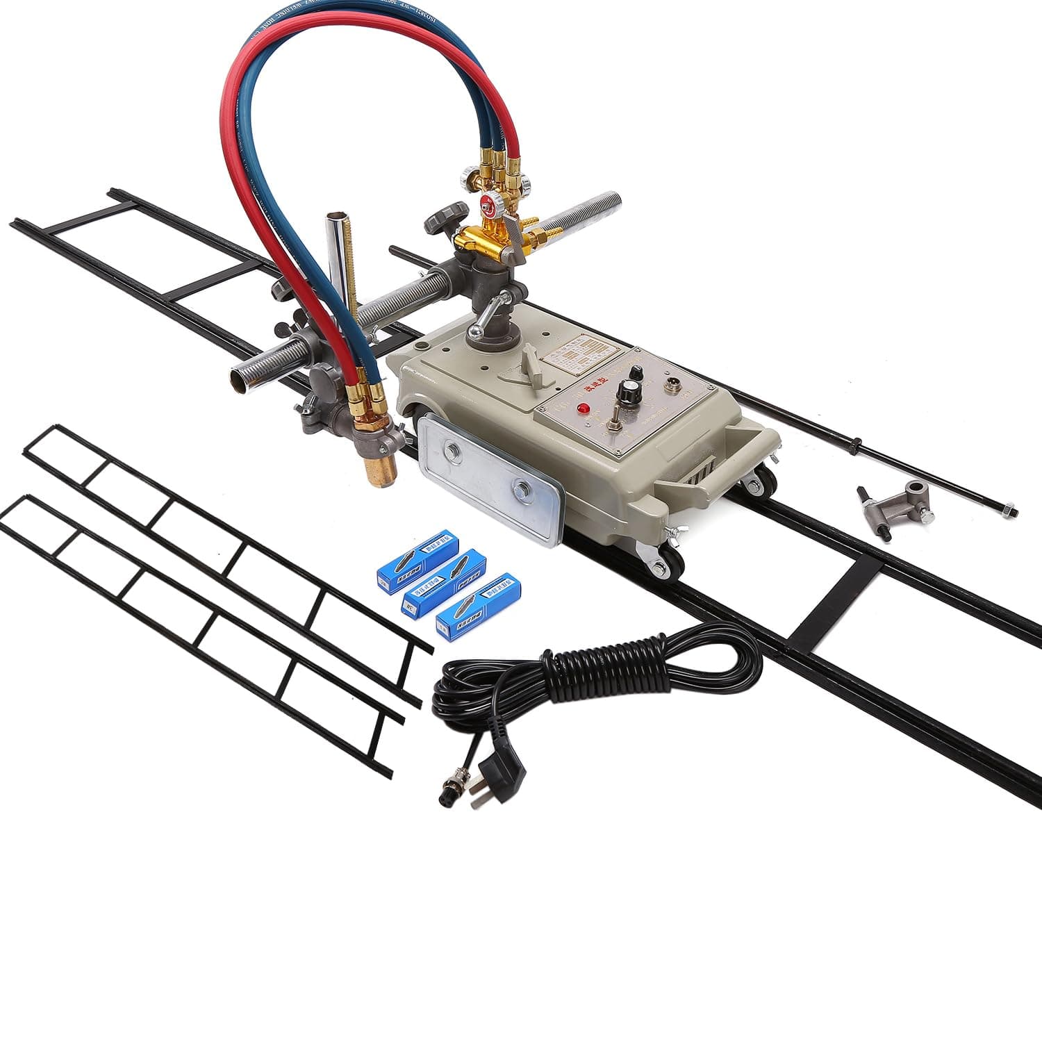 Automatic Track Torch Gas Pipe Cutting Straight Linear Gas Cutting Machine Efficient Flame Gas Cutting Portable Flame Cutting Track Torch Cutter (Acetylene+Oxygen), Three of 27.55"(70cm) Tracks
