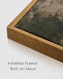 InSimSea Framed Canvas Wall Art Vintage Decor, Farmhouse Scenery Vast Field Grassland Paintings, Large Prints, Nature Landscape Wall Decoration for Living Room Bedroom Bathroom Home Decor, 16"x24"