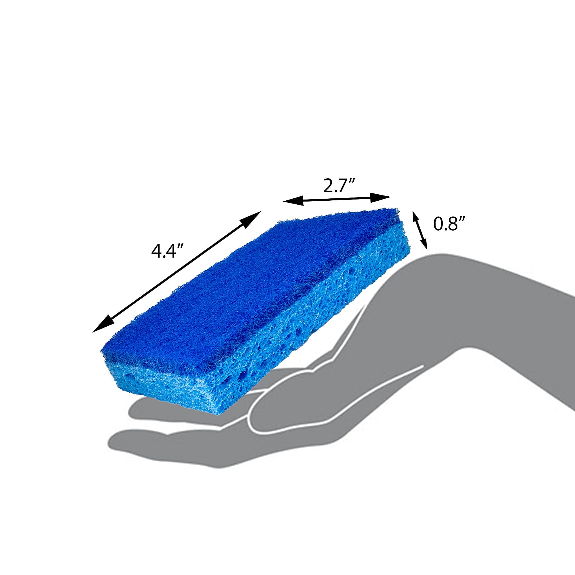Amazon Basics Non Scratch Scrub Sponges, Blue, 4.4 x 2.7 x 0.8