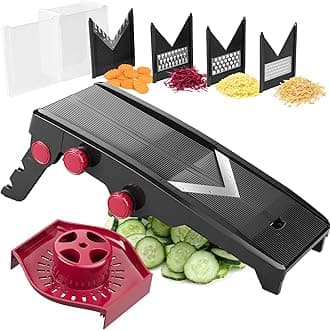 Austria V-Pro 5 Blade Adjustable Mandoline Slicer â€“ White/Grey