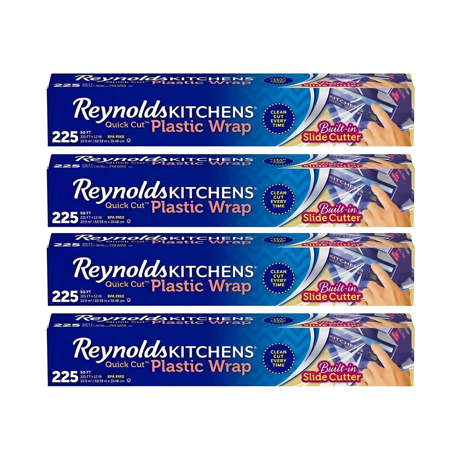 Reynolds Kitchens Quick Cut Plastic Wrap (225 Sq Ft (Pack of 4))
