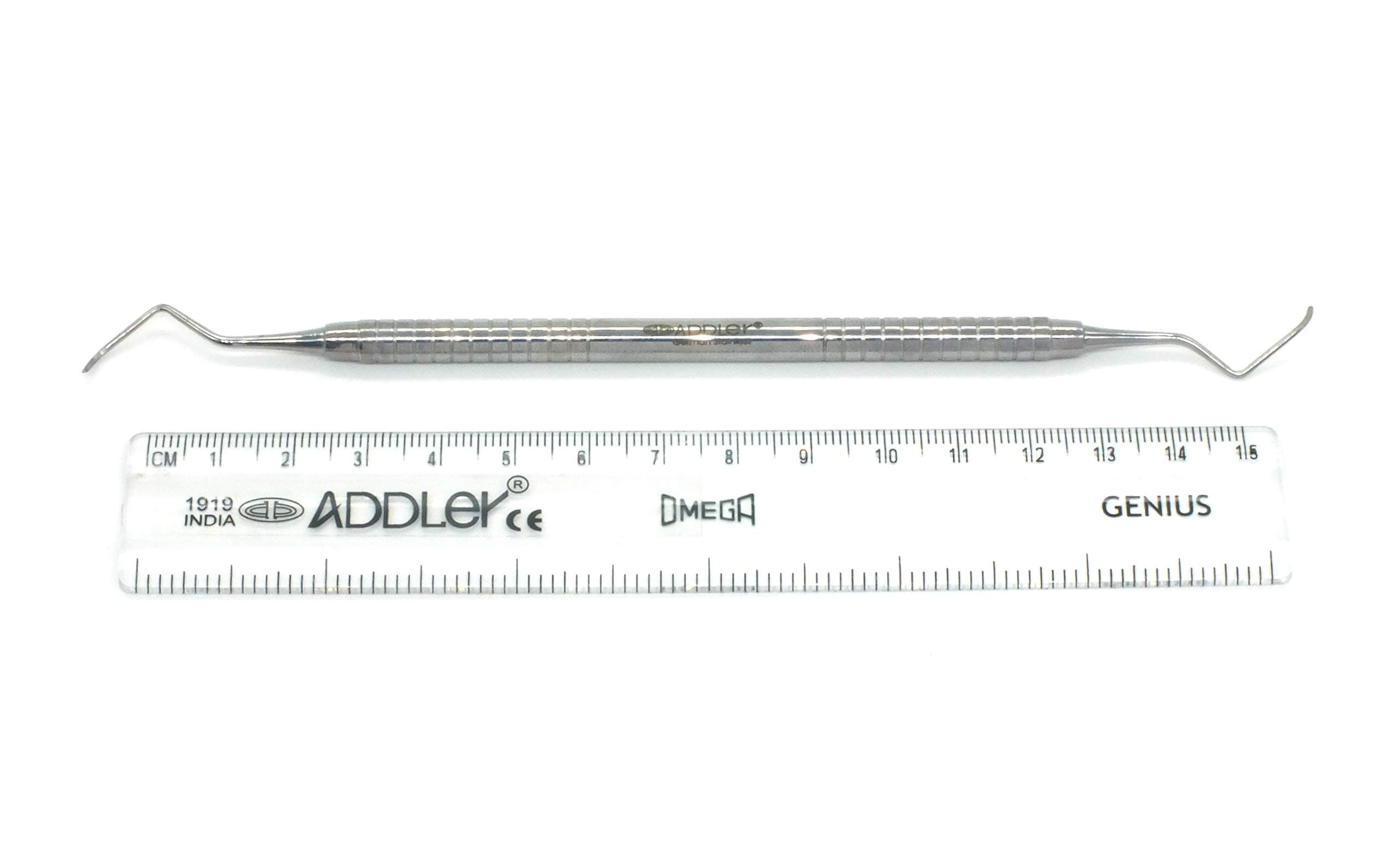ADDLER DENTAL GRACY CURETTE DOUBLE ENDED. PREMIUM SOLID 6 MM. HANDLE. LIFE TIME ANTI RUSTING WARRANTY.