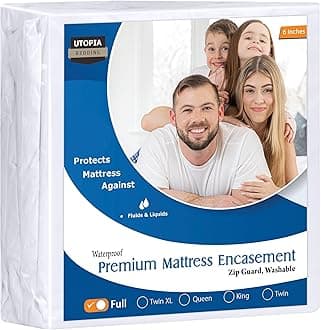 Utopia Bedding Premium Waterproof Bed Bug Mattress Cover, Full Zippered Mattress Protector, 6 Inches Deep, Dust Mite Proof 6-Sided Mattress Encasement for Bed