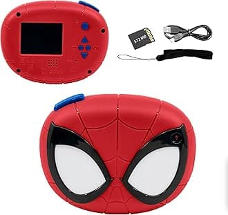 ekids Spiderman Kids Camera with SD Card Digital Camera for Kids with Video Camera Built-in Digital Sticker for Spider-Man Fans Kids Gift