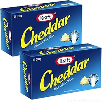 (Pack of 2 x 500g) Kraft Cheddar Cheese Made with Natural Cheese (Australia Made) 500 grams Block