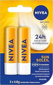 SUMKICA NIVEA Sun Caring Lip Balm Sticks with SPF 30, Duo Pack (2 x 4.8 g)(Imported from Canada)