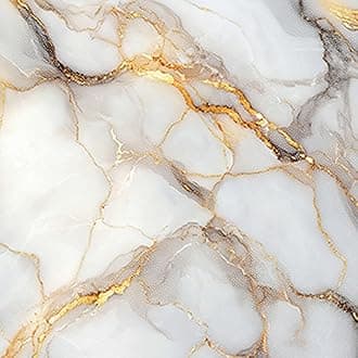 HOMETITUTE 10PCS 12x12 Inch Gold Vein Marble Look Peel and Stick Floor Tiles Removable Self Adhesive Vinyl Flooring Stickers for Bathroom Entryway Vanity Room Decor