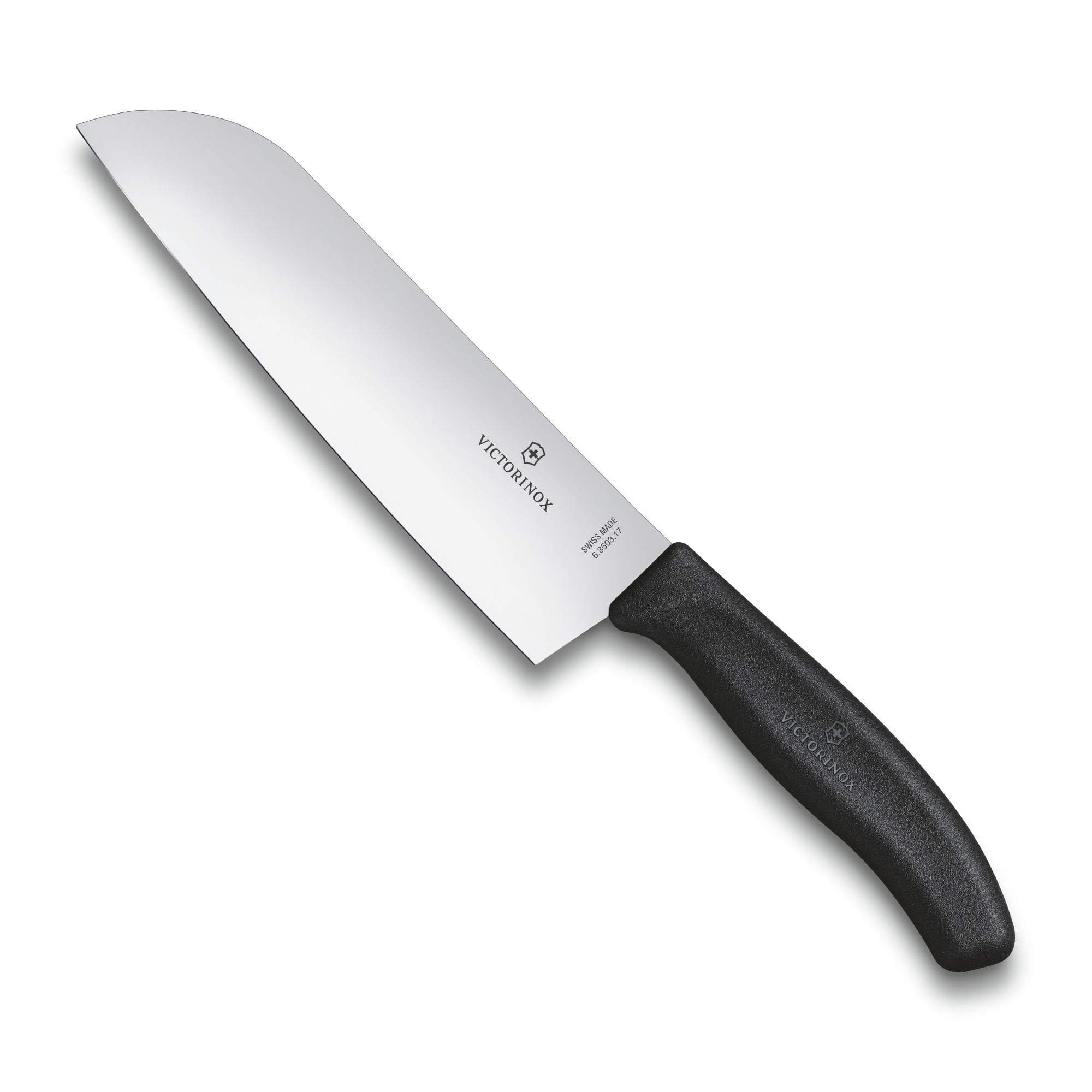 Swiss Classic, Santoku Knife, Kitchen Knife, Straight Edge, Extra Sharp Blade, Dishwasher Safe, Stainless Steel, Black