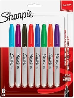 Sharpie Fine Tip Permanent Marker - Assorted Colours (Pack of 8)