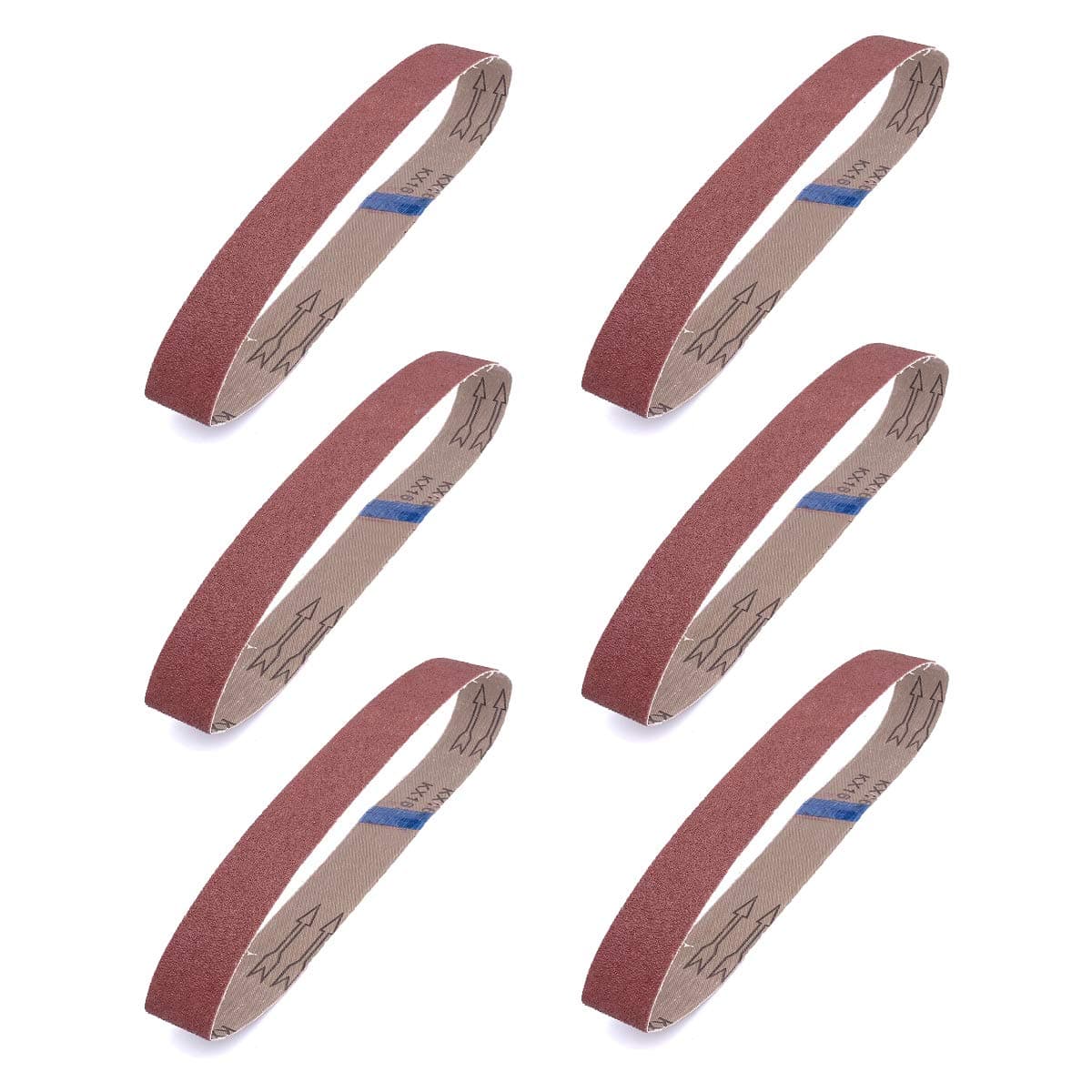 H2solution 1-1/2 x 30 sanding belt, Aluminum Oxide Sandpaper, 2 Each of 40 80 120 150 240 400 Grits, 12 Pack