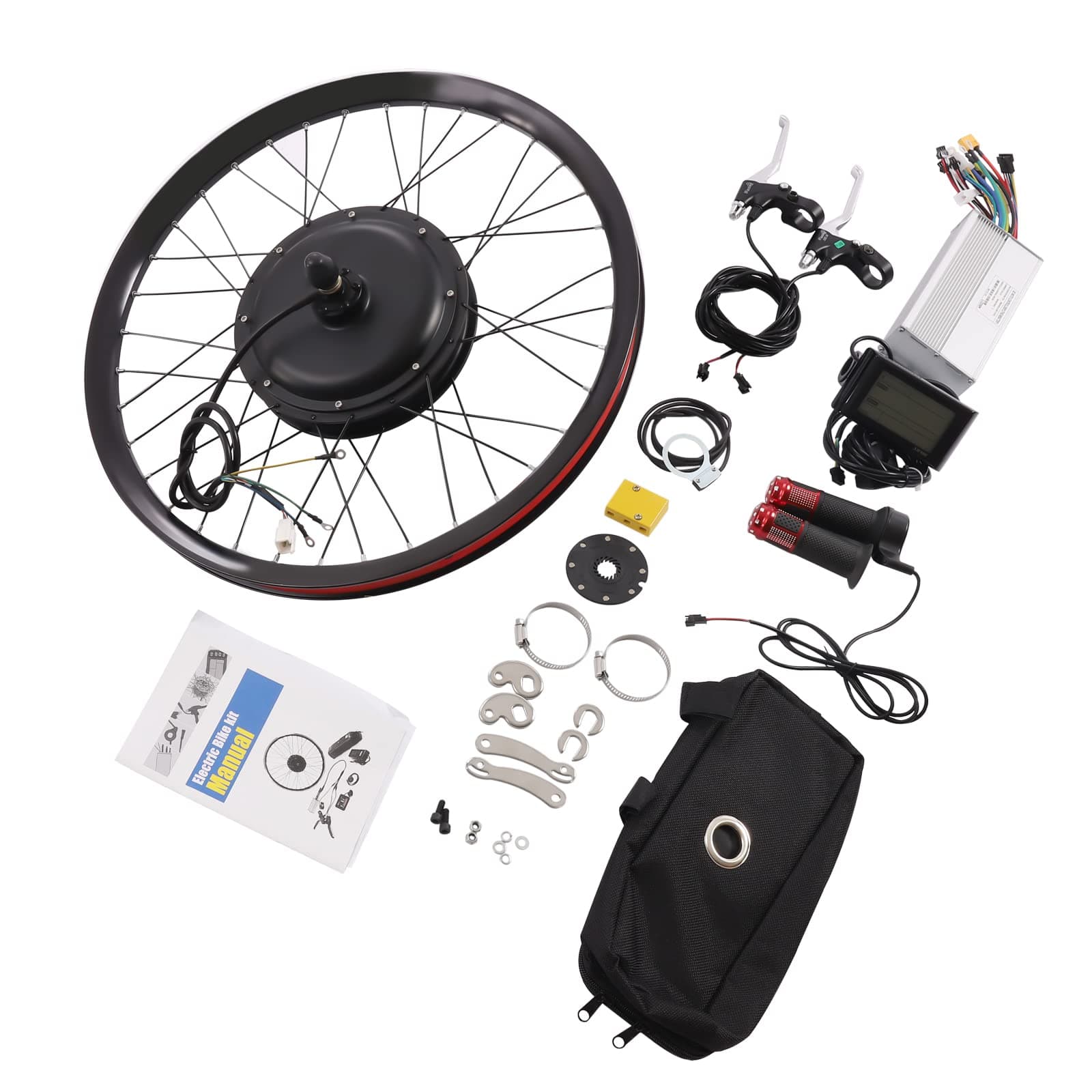 Electric Bicycle Conversion Kit, 72v 2000w Rear Wheel Motor with Mutifunction LCD Display, 9-Speed Electric Bike Hub Motor Conversion Kit for 27.5" E-Bike(560rpm)