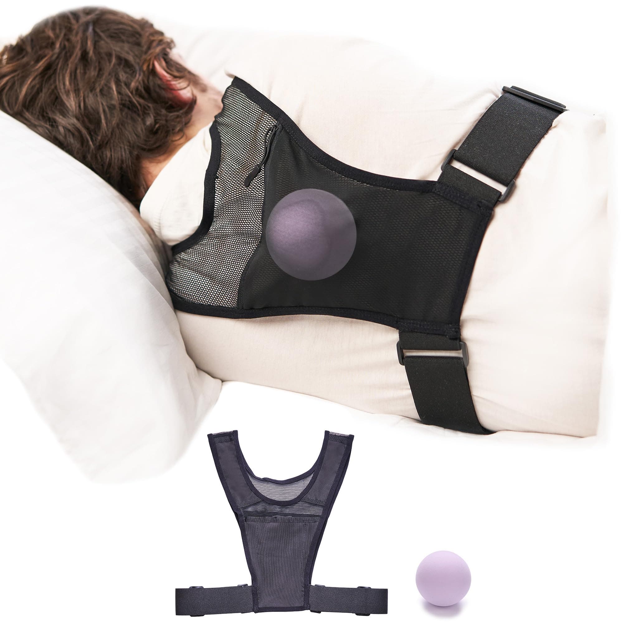 ODOXIA Anti Snoring Device | Side Sleep Trainer | Includes Ball to Prevent Back Sleeping | Positional Therapy for Snoring Relief | Lightweight & Adjustable Vest