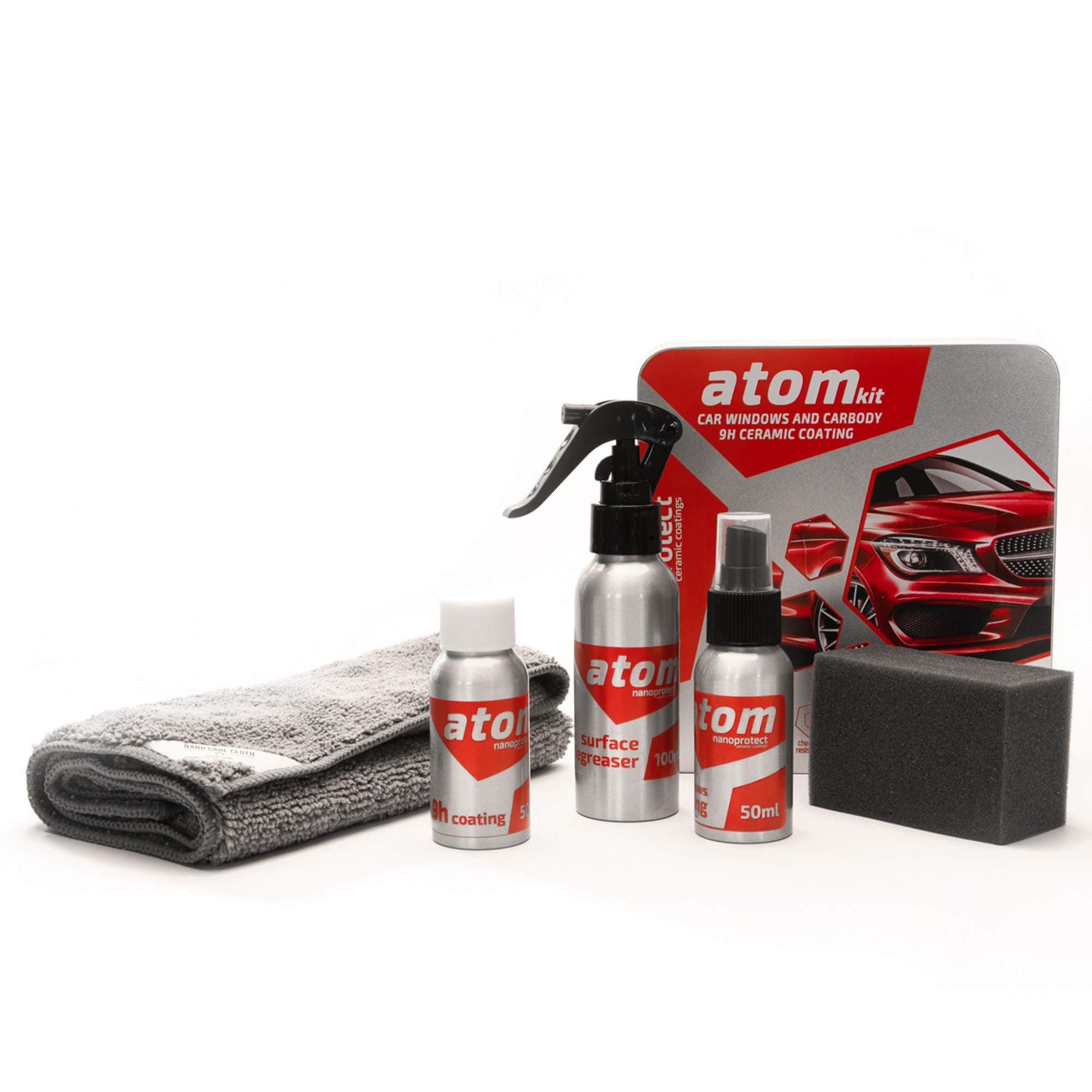 Nanoprotect Car Paint Coating ATOM CERAMIC COAT | Nano 9H Hydrophobic Coating For Car Body Paint Protection New AS TV