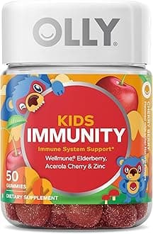 Kid's Wellmune/Acerola Cherry/Elderberry and Zinc/Cherry Berry Mighty Immunity Gummy Supplements -50 Count